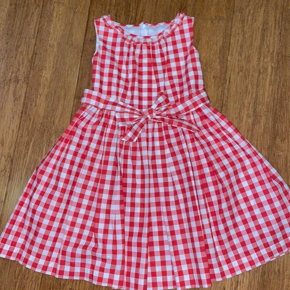 Kayce Hughes girls red checkered dress size 6 NWOT